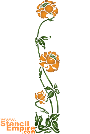 Gul Poppies (Stenciler olika motiv blommor)