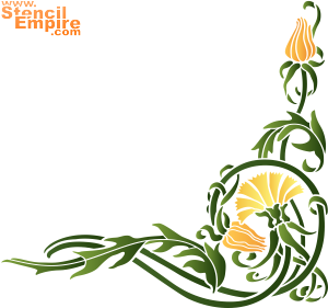 Gul maskros (Stenciler olika motiv blommor)