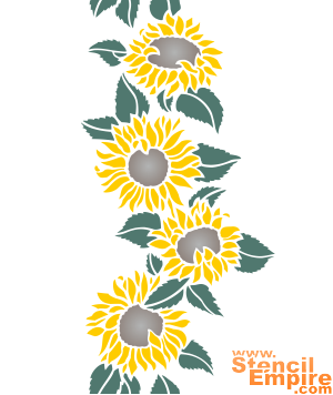 Sunflower bård - schablon för dekoration