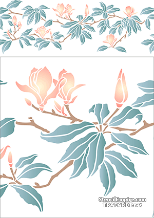 Magnolia - schablon för dekoration