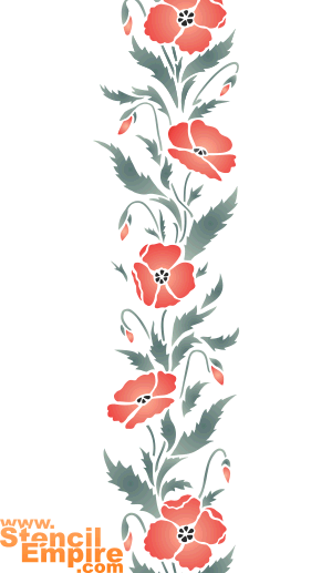 Vallmo bård (Stenciler olika motiv blommor)