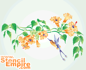 Tropiska blommor (Stenciler olika motiv blommor)
