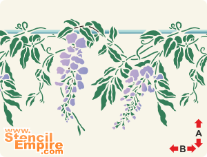 Hängande wisteria - schablon för dekoration