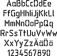 Font Standard B - schablon för dekoration
