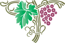 Bunch och vin - schablon för dekoration
