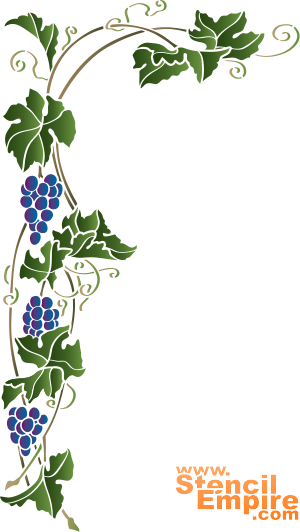 Grape vinkel - schablon för dekoration