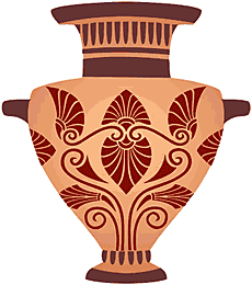 Vas med ornament - schablon för dekoration