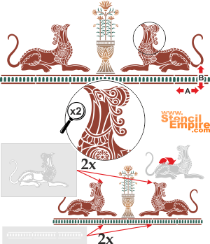 Dekoration av Knossos - schablon för dekoration