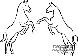 Två hästar 1a - schablon för dekoration