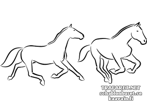 Två hästar 2a - schablon för dekoration