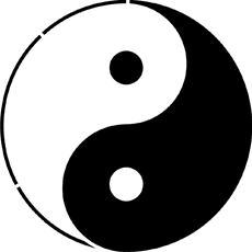 Yin och Yang - schablon för dekoration