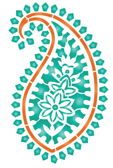 Emerald Paisley - schablon för dekoration