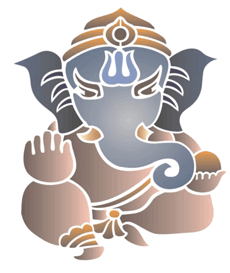 Indisk elefant - schablon för dekoration