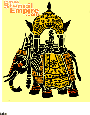 En elefant med ett torn (Schabloner i indisk stil)