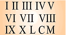 Romerska siffror - schablon för dekoration