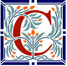 monogram "C" - schablon för dekoration