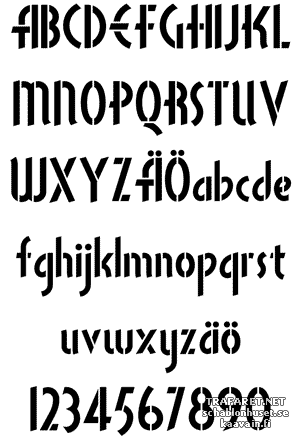 Mattheus font (VANLIG) - schablon för dekoration