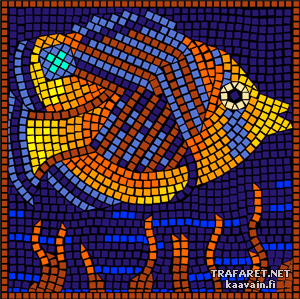 Papegojfisk (mosaik) - schablon för dekoration