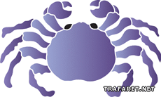 Blå krabba - schablon för dekoration