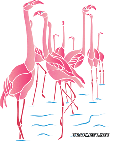 Pink Flamingos - schablon för dekoration