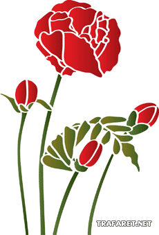Oriental Poppies - schablon för dekoration