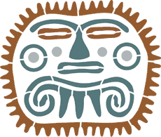 Inca Mask - schablon för dekoration