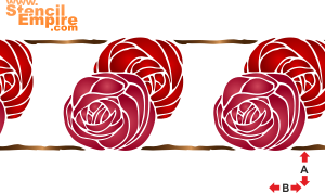 Fris två rosor - schablon för dekoration