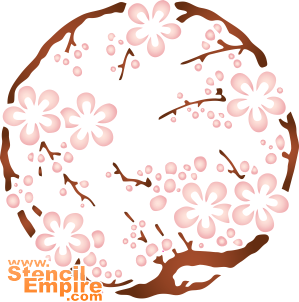 Medaljong sakura (Schabloner på österländskt tema )