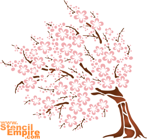 Sakura 4 - schablon för dekoration