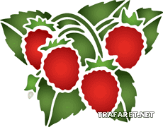 Strawberry buske - schablon för dekoration