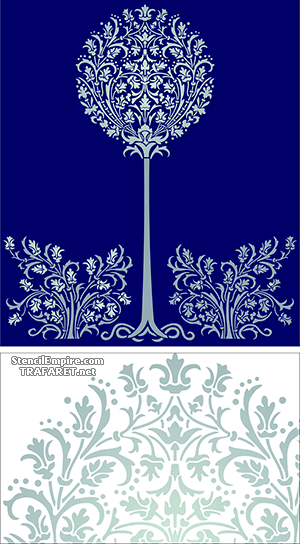 Lacy Tree - schablon för dekoration