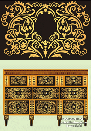 Kinesisk panel 41 - schablon för dekoration