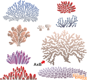 Coral 2 - schablon för dekoration