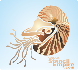 Nautilus - schablon för dekoration