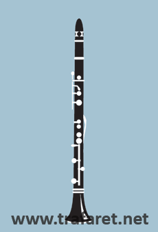 Klarinett - schablon för dekoration
