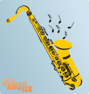 Saxofon - schablon för dekoration