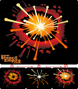 Big Bang - schablon för dekoration