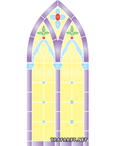 Medeltida fönster - schablon för dekoration