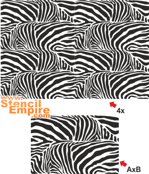 Zebras rander - schablon för dekoration