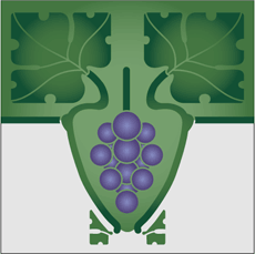 Vindruvor med blad - schablon för dekoration