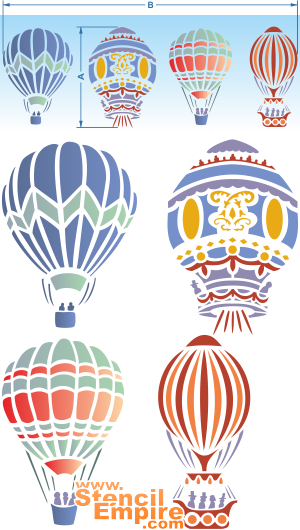 Luftballonger - schablon för dekoration
