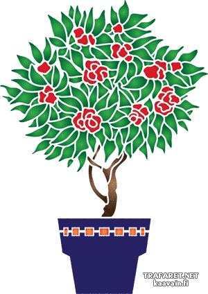 Rosa trädet - schablon för dekoration