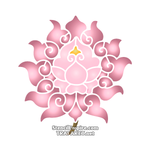 Kinesisk blomma 1 - schablon för dekoration