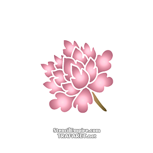Kinesisk blomma 4 - schablon för dekoration
