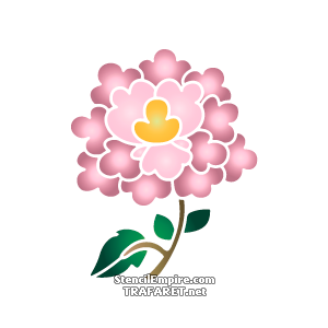 Kinesisk blomma 5 - schablon för dekoration