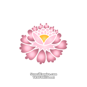 Kinesisk blomma 6 - schablon för dekoration