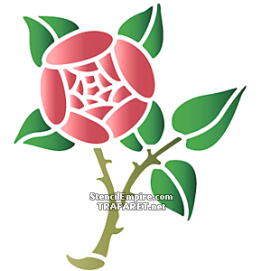 Grenar av rosor i en primitiv stil A - schablon för dekoration