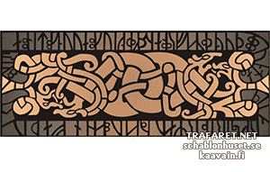 Flätade samman ormar - schablon för dekoration