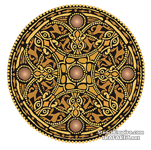 Anglosaxiska sköld - schablon för dekoration