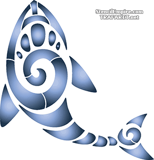 Konstigt haj 2 - schablon för dekoration